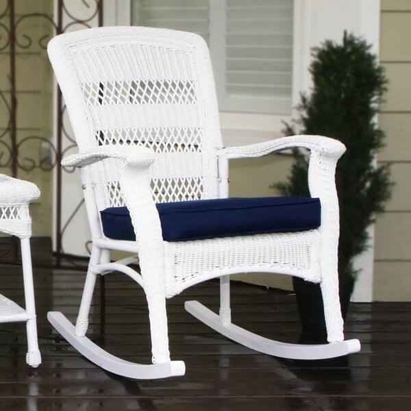 White resin best sale wicker outdoor rockers