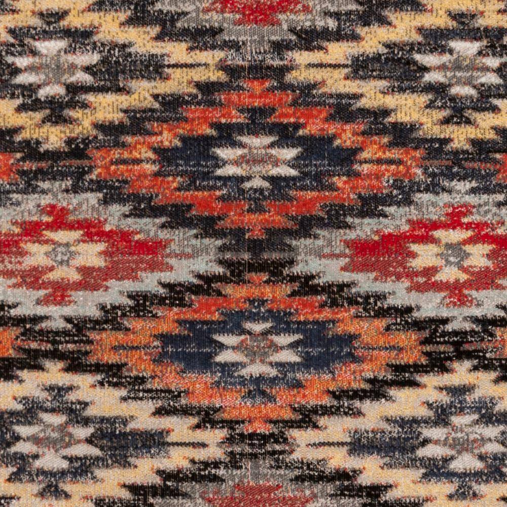 Rust and Multi Geometric Synthetic 8' x 10' Indoor/Outdoor Area Rug