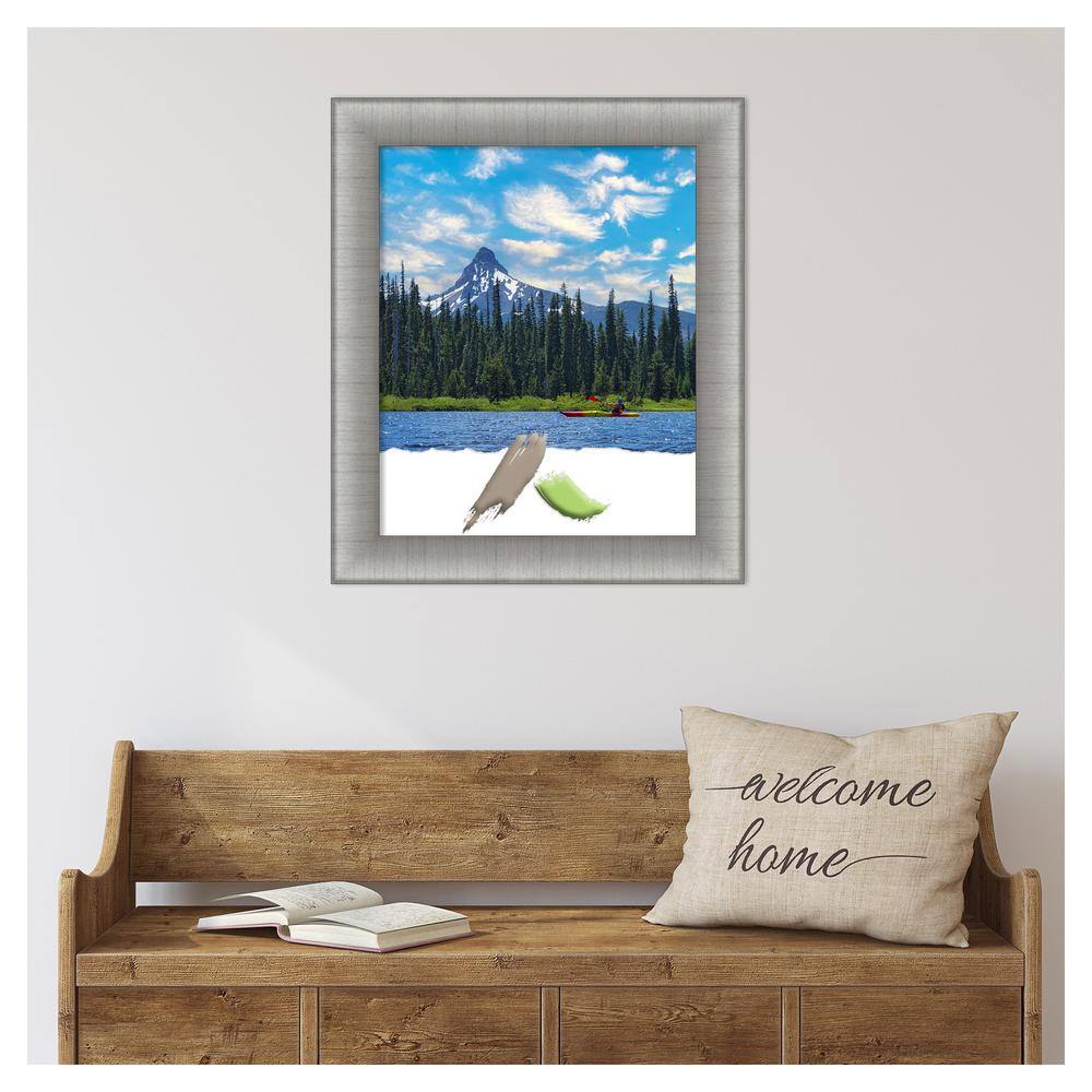 Elegant Brushed Pewter Rectangular Wall Picture Frame