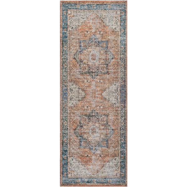 Livabliss Atlanta Brown Traditional 3 ft. x 7 ft. Runner Indoor Area Rug