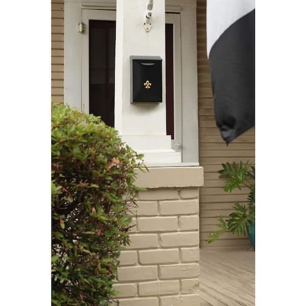 City Classic Small Steel Vertical Wall-Mount Mailbox Black Durable