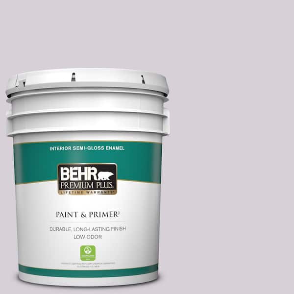 BEHR PREMIUM PLUS 5 gal. #670E-3 Lilac Mauve Semi-Gloss Enamel Low Odor Interior Paint & Primer