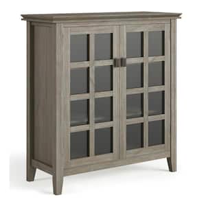 Artisan Solid Wood 38 in. Wide Transitional Medium Storage Cabinet in Distressed Grey