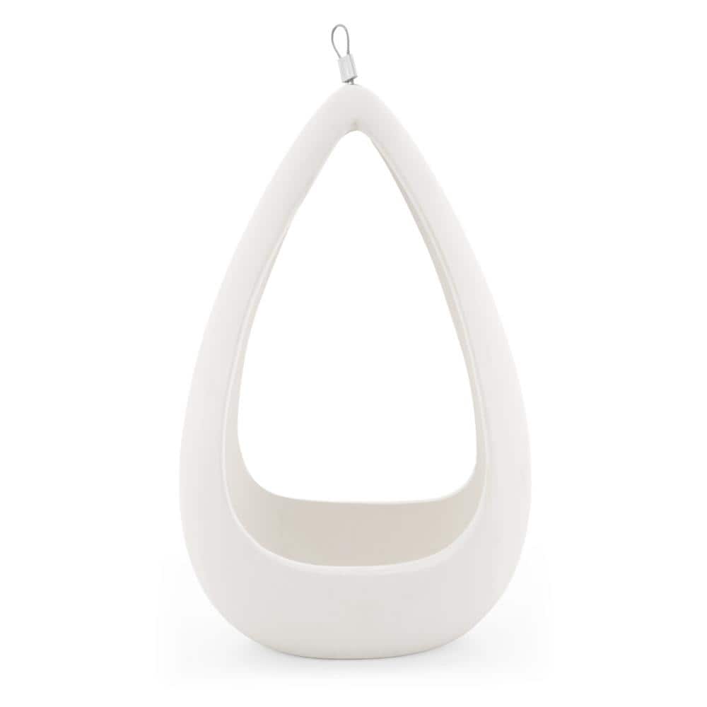 Cone 8-1/2 in. x 5-1/4 in. Matte White Ceramic Hanging Planter