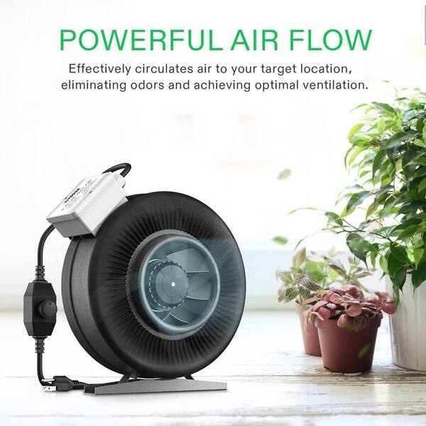 VIVOSUN Z8 8 in. 740 CFM Inline Duct Fan with Variable Speed