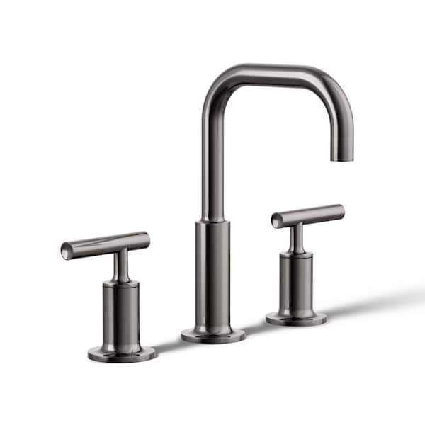 KOHLER Purist Widespread Double Handle 1.2 GPM Bathroom Sink Faucet with Lever Handles in Vibrant Titanium