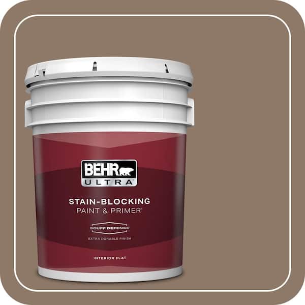 BEHR ULTRA 5 gal. #PPU5-05 Coconut Shell Extra Durable Flat Interior Paint & Primer