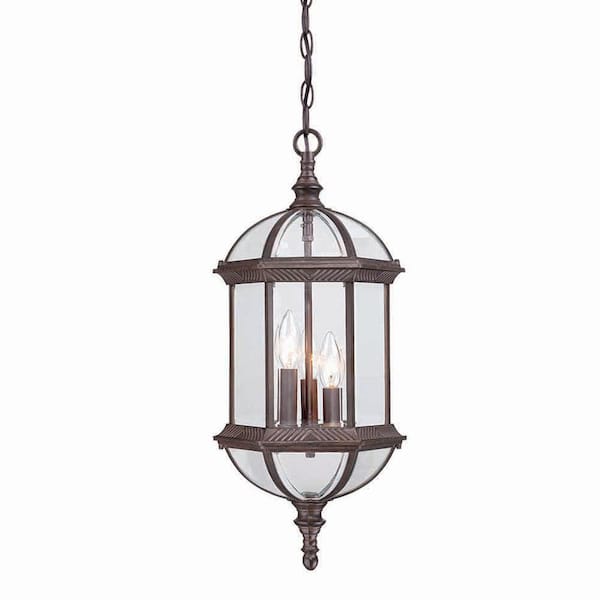 Dover 3-Light Burled Walnut Hanging Lantern