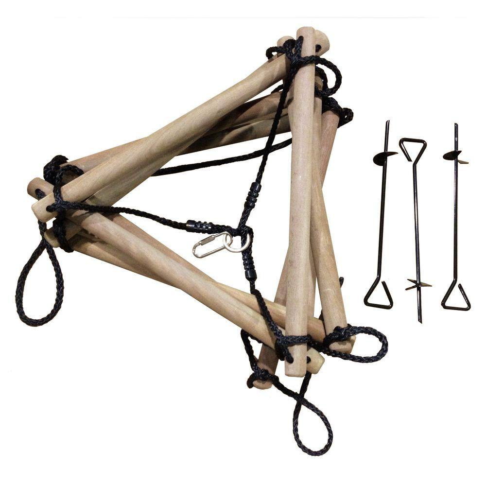 7-Foot Triangle Wood and Rope Climbing Ladder