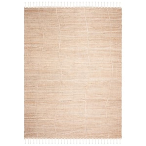 Natural Fiber Beige 9 ft. x 12 ft. Abstract Geometric Area Rug
