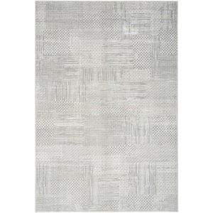 Glam Silver Grey 8 ft. x 10 ft. Contemporary Area Rug