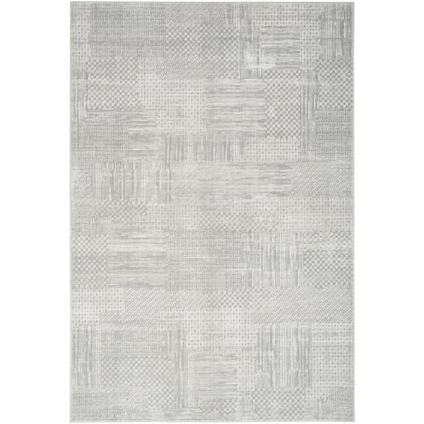Nourison Glam Silver Grey 8 ft. x 10 ft. Contemporary Area Rug