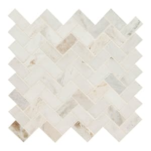 Arabescato Venato White 11.63 in. x 11.63 in. x 9.6 mm Honed Marble Mosaic Tile (9.40 sq. ft./Case)