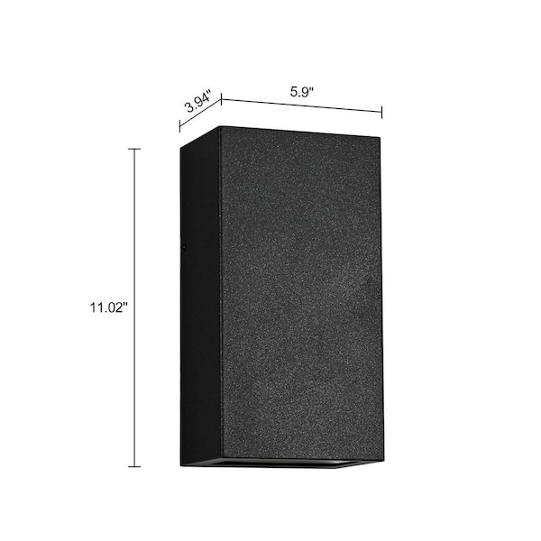 LLHZSY Forgeglow 2-Light Matte Black Rectangle Integrated LED