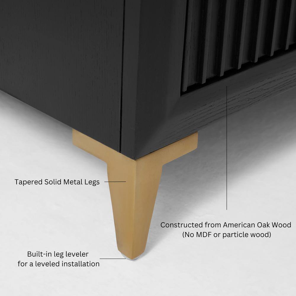Turlington 60" Black Oak Vanity with White Quartz Top