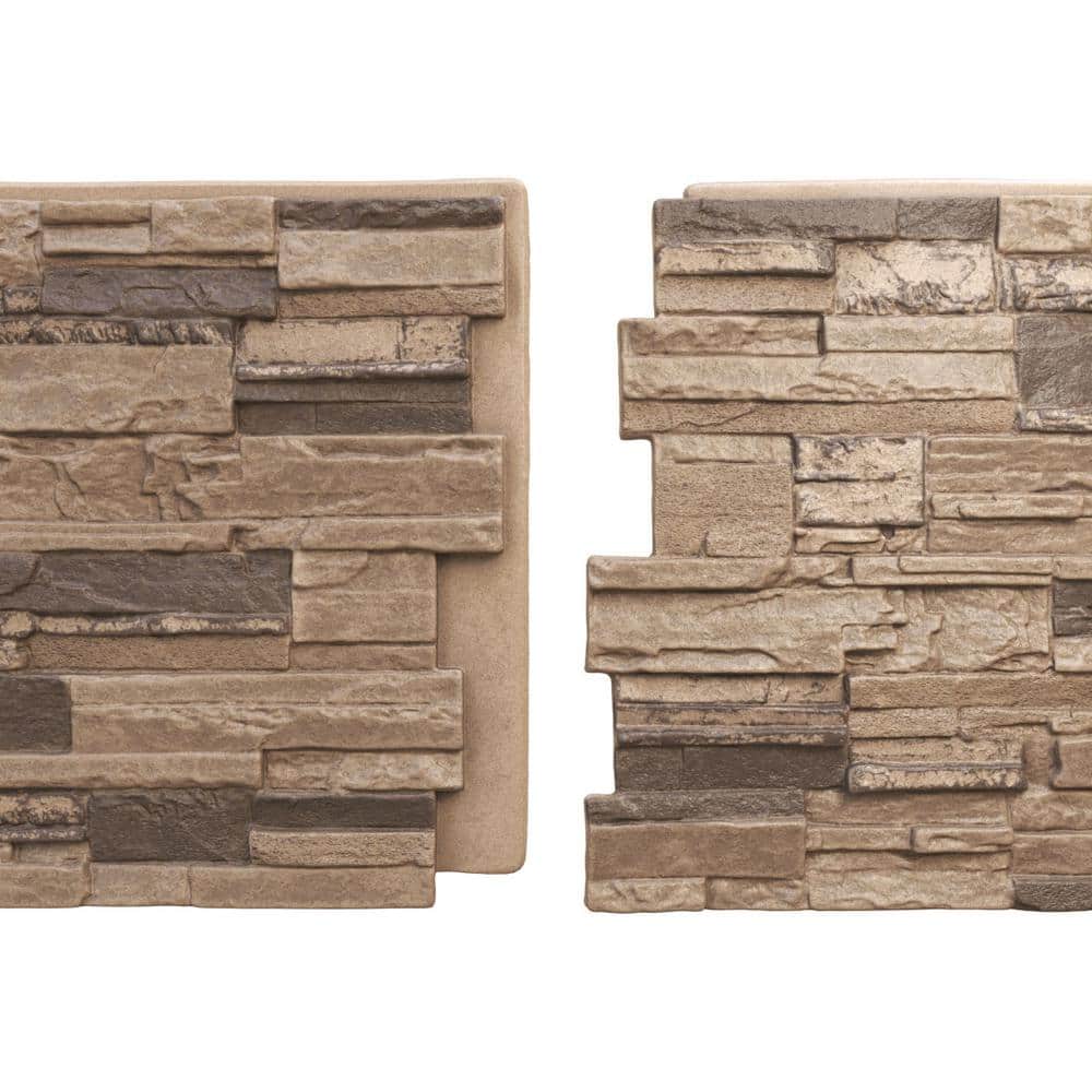 Smokey Ridge Faux Stone 48" x 24" Wall Panel