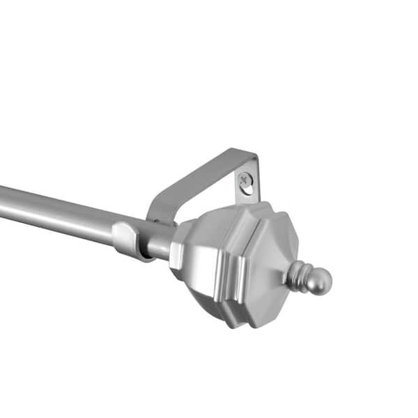 Utopia Alley 48 in. - 86 in. Adjustable Single Curtain Rod with Decorative Round Finials in Nickel