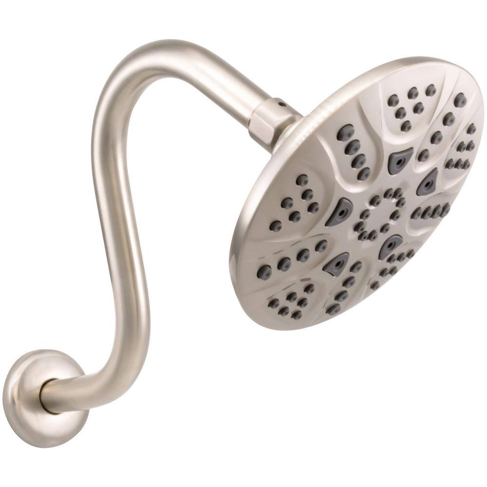 8" Satin Nickel S-Shaped Wall Mount Shower Arm
