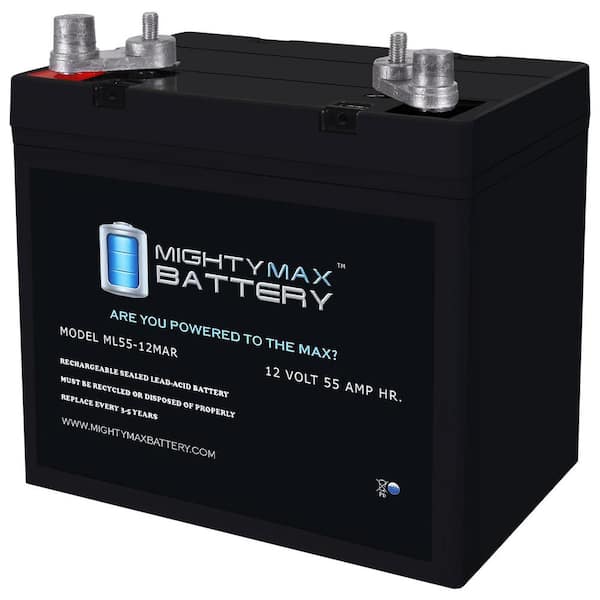 MIGHTY MAX BATTERY ML55-12MAR 12V 55AH Replacement Battery Compatible with Minn Kota Kayak Trolling Motor