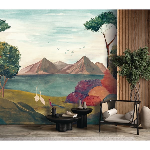 Multicolor Oriental Landscape Print Non Woven Non-Pasted Textured Wallpaper 102 sq. ft.