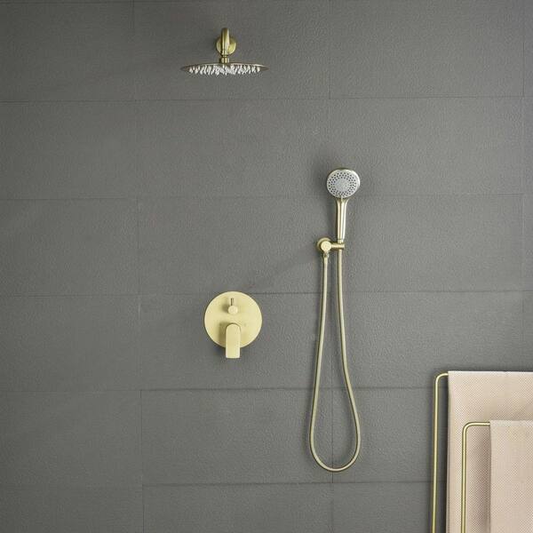 waterpar Single-Handle Wall Mount 2-Spray Round Dual Fixed and