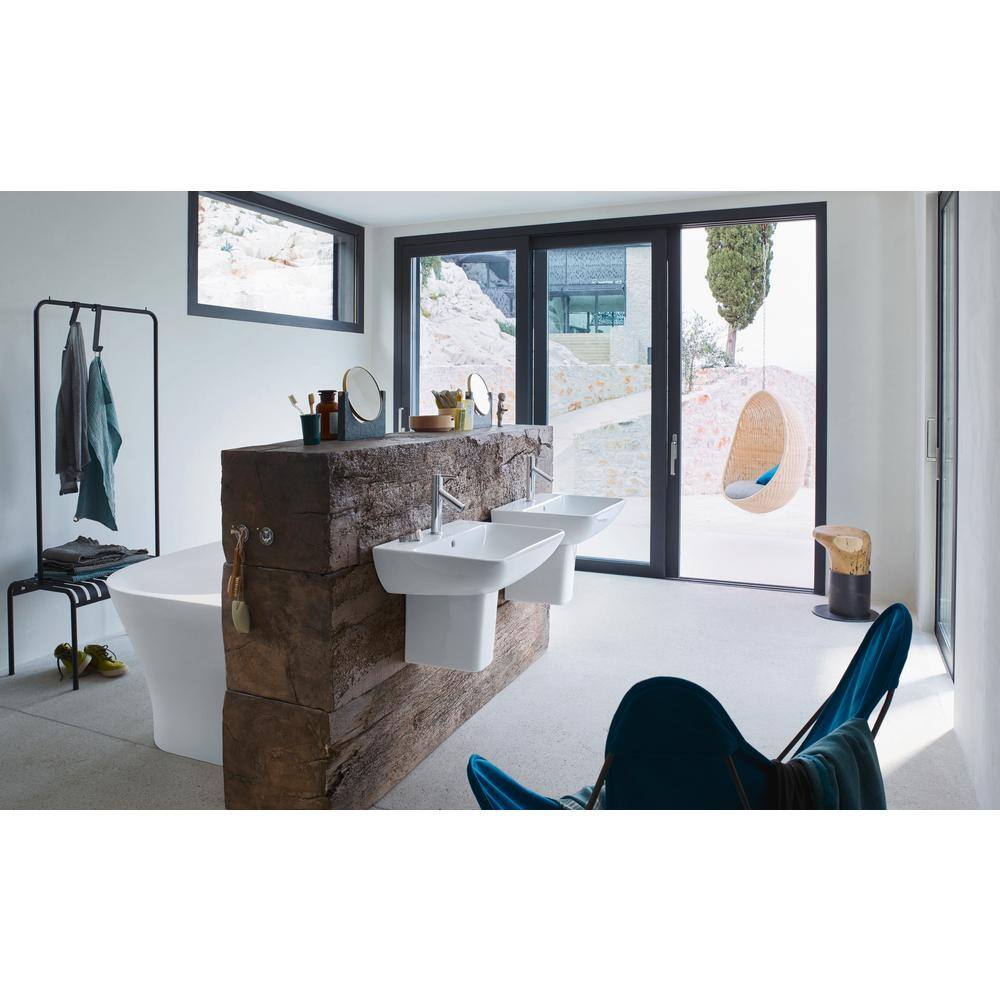 Starck Modern 24" White Ceramic Wall-Mount Bathroom Sink