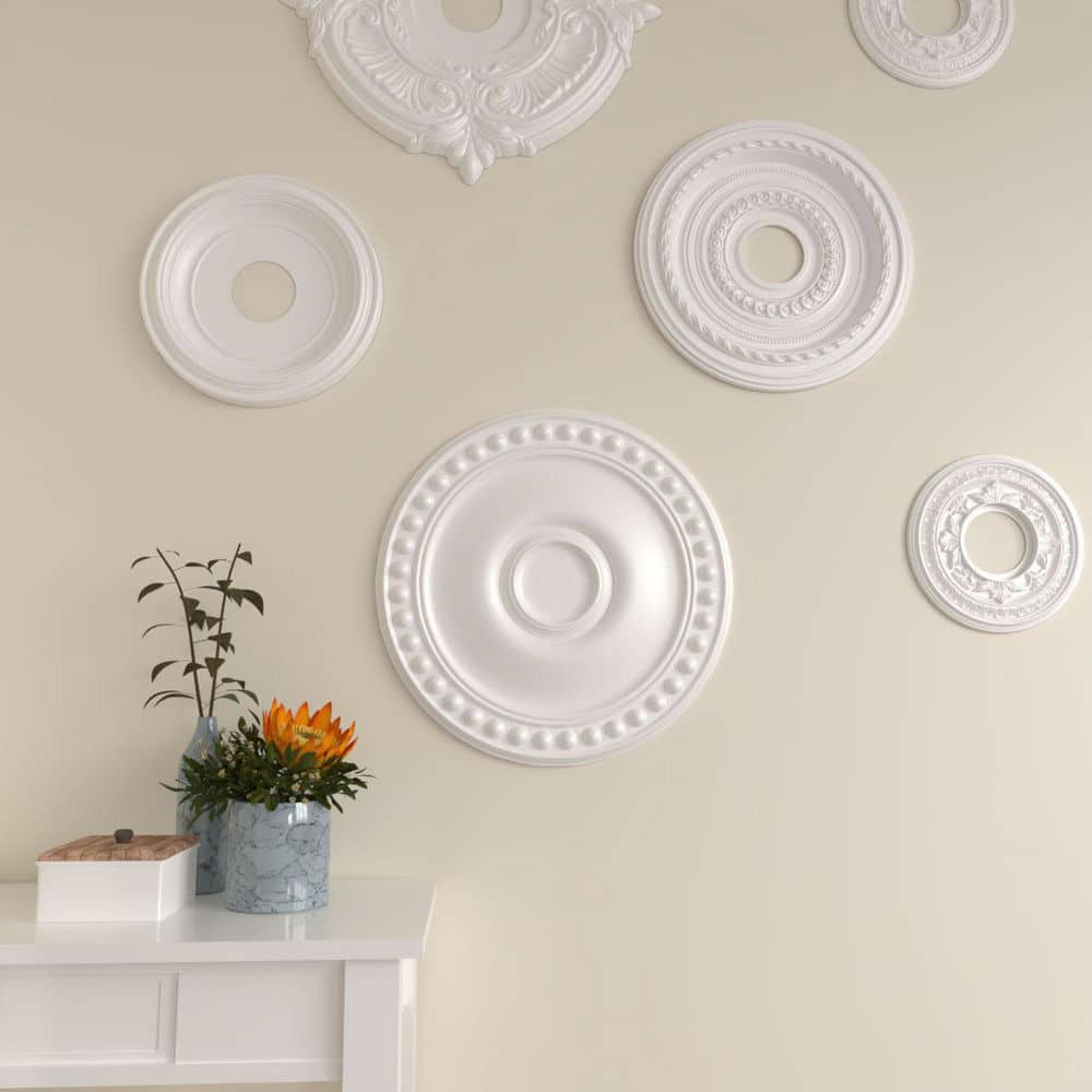 Primed White Urethane Foster Ceiling Medallion, 19 1/8" Diameter