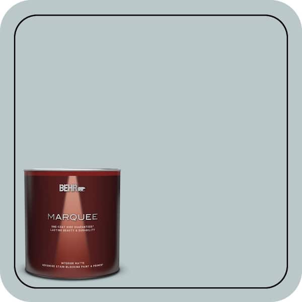 BEHR MARQUEE 1 qt. #N470-2A Dusted Blue Matte Interior Paint and Primer