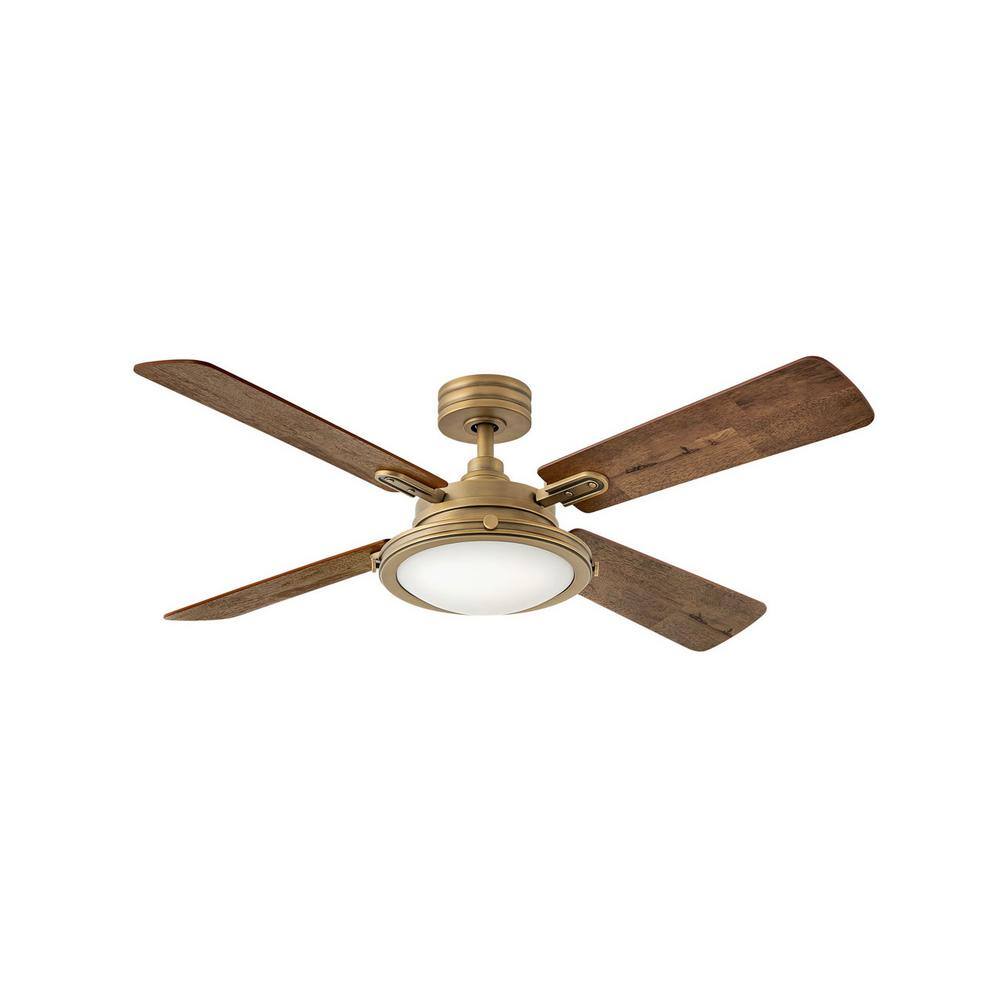 Heritage Brass 54" Smart LED Ceiling Fan with Walnut/Birch Blades