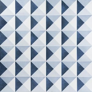 Elizabeth Sutton Cameo Deco Blue 7.87 in. x 7.87 in. Matte Porcelain Floor and Wall Tile (10.76 sq. ft./Case)