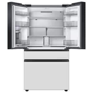Bespoke 23 cu. ft. 4-Door French Door Smart Refrigerator with Autofill Water Pitcher in White Glass, Counter Depth