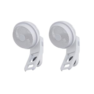 7 in. White Wall Mount 3-Speed Air Circulation Fan with 15-Hours Timer, 60° Oscillation and Remote Control (Set of 2)