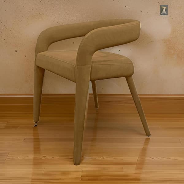 Benjara Brown Polyester Metal Frame Dining Chair