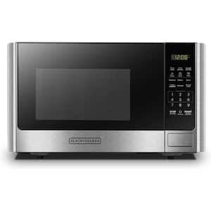0.9 cu. ft. in Stainless Steel 900 Watt Countertop Microwave Oven with Turntable Push-Button Door, Safety Lock