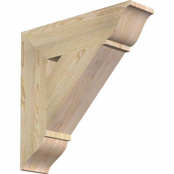Ekena Millwork 6 in. x 24 in. x 24 in. Douglas Fir Traditional Rough Sawn Bracket