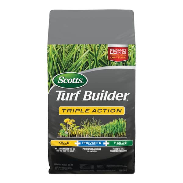 Scotts Turf Builder 20 lbs. 4,000 sq. ft. Triple Action, Weed Killer and Preventer Plus Lawn Fertilizer