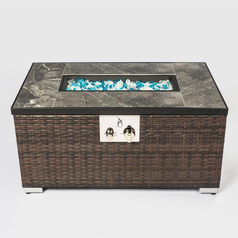 itapo Rattan Outdoor Fire Pit Tables with Tile Tabletop CYH-69895701 ...