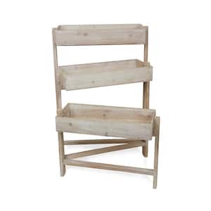 Wooden 3-Tier Movable Shelf Storage Rack