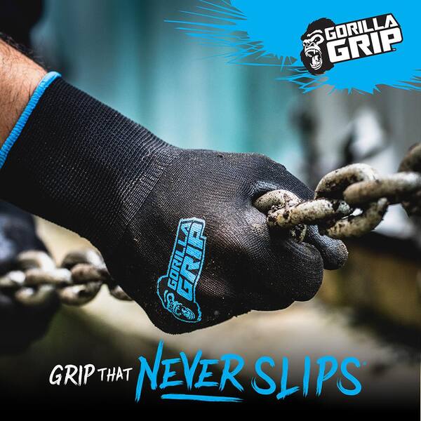 GORILLA GRIP Large Maximum Grip Work Gloves (4-Pack) 25497-042