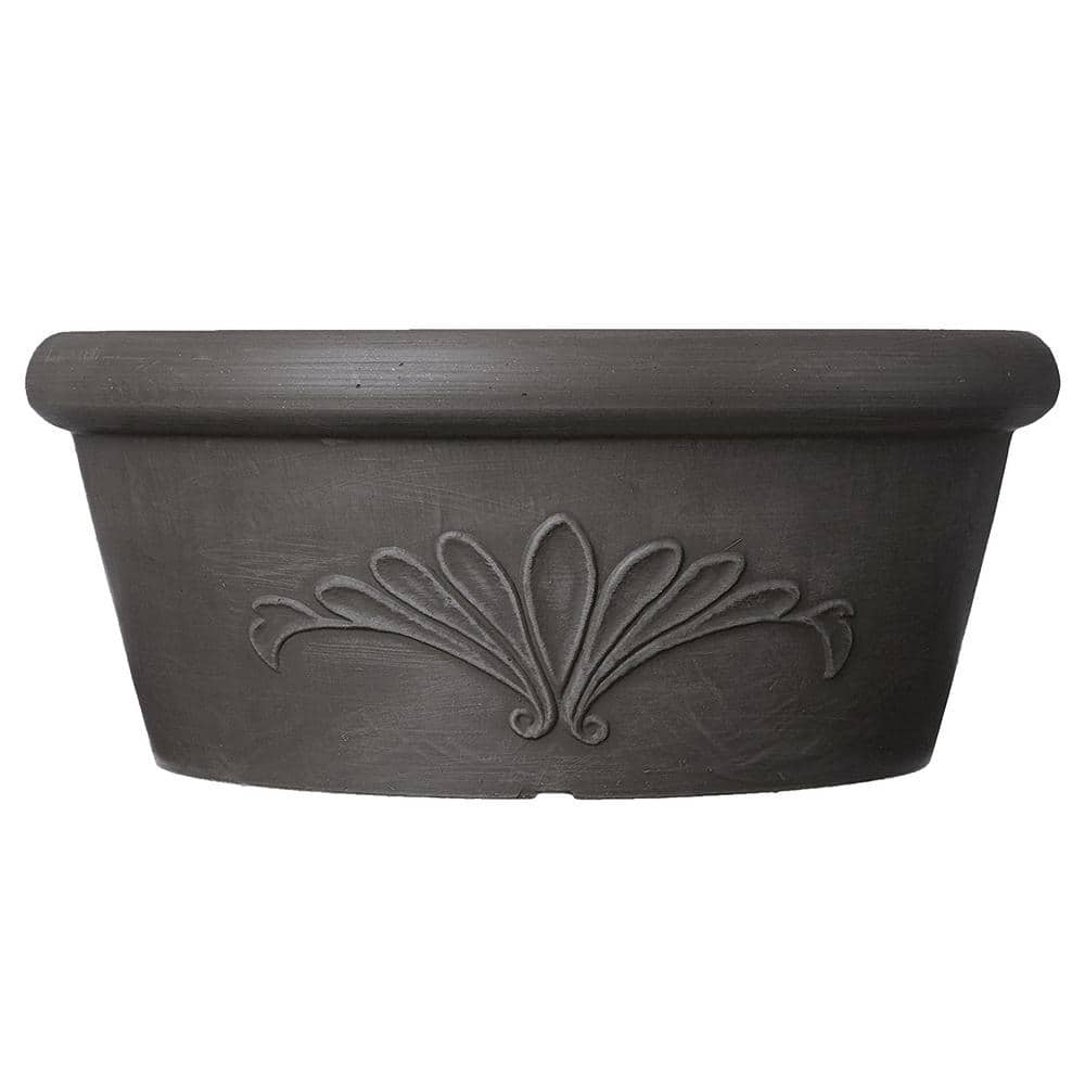 Eco-Friendly Dark Charcoal Bulb Pan Planter, 12"x5"