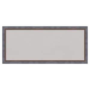 2-Tone Blue Copper Wood Framed Grey Corkboard 32 in. x 14 in. Bulletin Board Memo Board