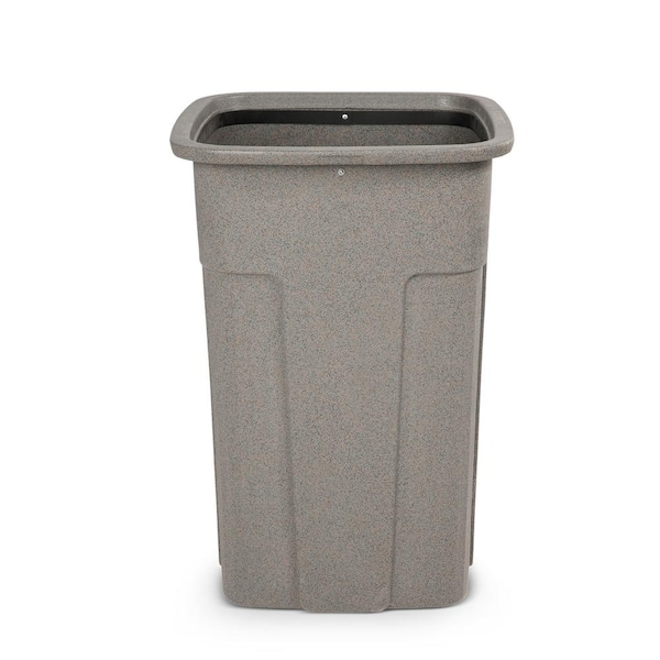 Toter 50 Gallon Slimline Square Trash Can (Graystone)