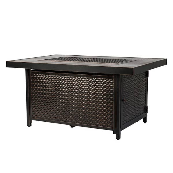 Fire Sense Weyland 48 in. x 24 in. Rectangle Aluminum LPG Fire Pit