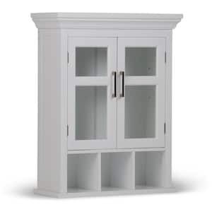 Avington 23.6 in. W x 30 in. H Double Door Bathroom Storage Wall Cabinet with Cubbies in Pure White