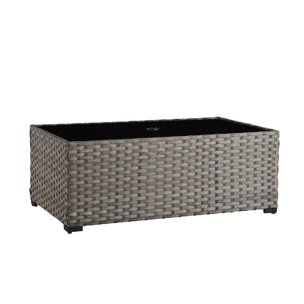XIZZI Silhouette Rectangular Gray Wicker Outdoor Patio with