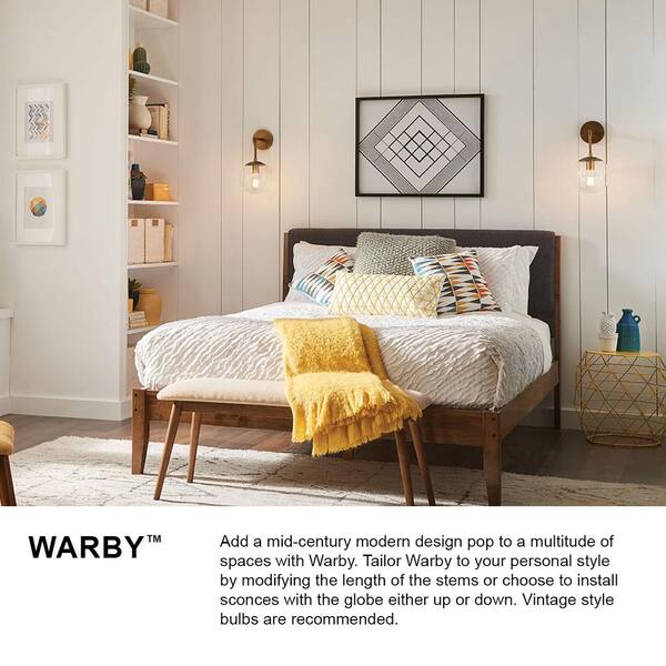 HINKLEY - Warby 8.0 in. 1-Light Heritage Brass Wall Sconce