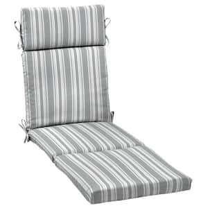21 in. x 72 in. Oceantex Outdoor Chaise Lounge Cushion in Pebble Grey Stripe