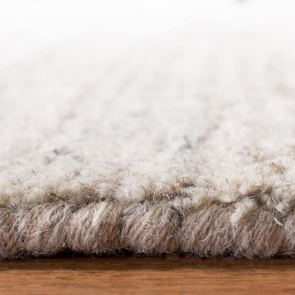 Elegant Ivory Hand-Tufted Wool Rectangular Rug, 5' x 8'
