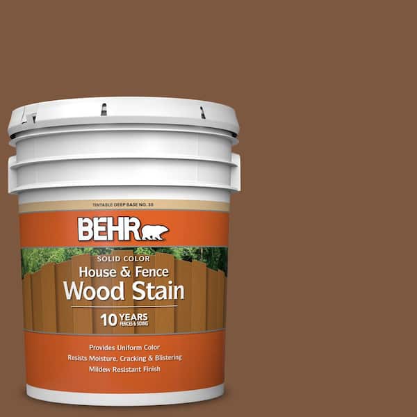 BEHR 5 gal. #SC-110 Chestnut Solid Color House and Fence Exterior Wood Stain