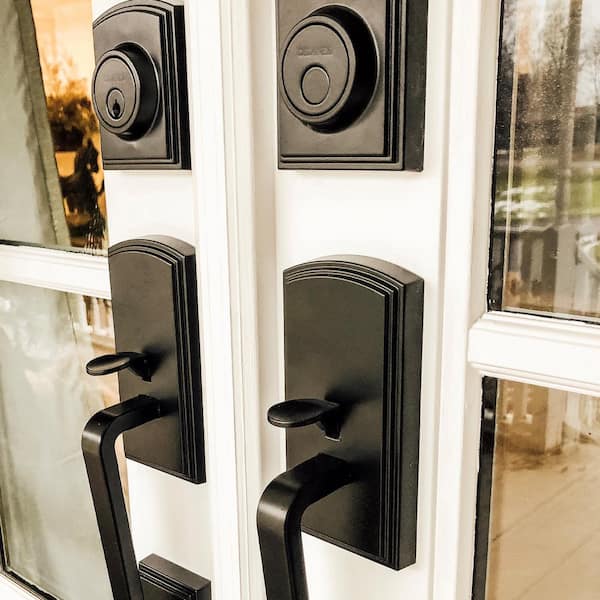 Italian Visconti Dummy Black Door Handleset with Florini Interior